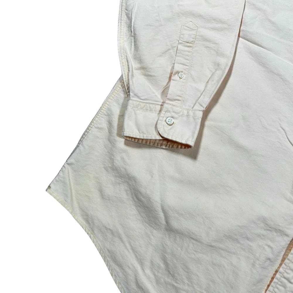 Vintage J Crew Oarsman Label Poplin Peach Salmon Cotton Normcore‎ Shirt Men's XL
